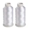 2 Bobbin Thread for Sewing and Embroidery Machine 2 White 5500 Yards Each - 60WT Polyester Bobbin Fill Thread Bottom Threads301A