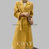 Kvinnors ullblandningar 2022 NYTT VATTEN RIPPLE VARTIBLE Cashmere Coat Kvinnors mellanlängd Valltemperament Woolen Coats for Women Wool Coat Womenl230918