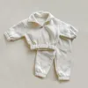 Kleidungssets Kinder Fleeceanzüge Halber Reißverschluss Isolieren Sportbekleidung Herbst Baby Junge Mädchen Kleidung Set Pullover Pullover Jacke Top Hosen Outfit 230918