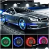 Lumières décoratives Xinmy voiture LED énergie solaire roue pneu Flash pneu Vae Cap néon lampe de circulation diurne activé par le mouvement décoration externe Dhsez