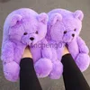 Chinelos Indoor Fluffy Urso Sapatos para Mulheres Furry Faux Fur Slides Cute Animal Winter Floor Shoes Feminino Fun Teddy Bear Plus X0916