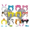 Décoration de fête Bande dessinée Animal Bandeau Ballon Coiffe Aluminium Enfant Lapin Cheveux Cerceau Jouet Petit Cadeau Adts Et Enfants Drop Delive Dh6Eb