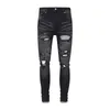 Hommes Man PB Purple Black Patches Skinny Fit Patchwork 청바지 크기 29 38