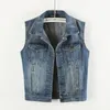 Damenwesten Jeans Weste Jacke Frauen ärmellose einreihige kurze Weste weiblichen Frühling Sommer koreanischen Casual Pocket Slim Cowboy Gilet