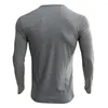 T-shirts pour hommes à manches longues Slim hommes T-shirt jeune homme couleur pure hauts t-shirts col de chemise pour T-shirt masculin