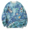 Women's Sweaters Men Starry Sky Harajuku Knitted Sweater 2023 Japanese Couples Hip Hop Streetwear O Neck Autumn Fashion Loose Pullover