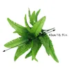 Decorative Flowers 1PC Artificial Lifelike Large Silk Fern Glass Green Grass Home Decoration Plants & With Vase