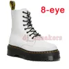 Plate-forme en cuir lisse Chelsea Doc Martens bottes de créateurs pour femmes AirWair dr martins Boot Mocassins Chaussures femme Cheville martin Bottines à point jaune Semelles flexibles