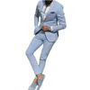 Costumes pour hommes Blazers Bleu clair Slim Fit Hommes pour le bal 2 pièces Veste de smoking de mariage avec pantalon Mode masculine Casual Groomsmen Costume 230915