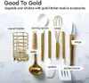 Набор кухонных принадлежностей из силикона и золота для суши с посудой из 7 предметов, в комплект входит белая лопаточка-венчик 230918