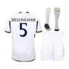 Maglie da calcio BELLINGHAM 23 24 kit da calcio per bambini VALVERDE TCHOUAMENI ALABA MODRIC RODRYGO Quarta maglia da calcio 2023 2024 VINI JR666