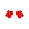 Ryggar örhängen Europa och USA: s franska modenglasyr rött öronklipp kvinnlig ljus lyxlegering nisch design