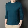 Chandails pour hommes automne hiver pull mince couleur unie sergé col rond manches longues décontracté polyvalent vêtements tricotés W5617