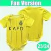 2023 24 Al Nassr FC Vêtements pour bébés Maillots de football RONALDO Accueil Version jaune Maillot de football Uniformes à manches courtes