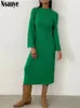 robe de pull en tricot vert
