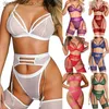 Sexy conjunto feminino sexy lingerie erótica malha transparente sutiã calcinha conjunto lenceria mujer baby dolls dois conjuntos de peças traje pornô l230918