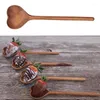 Spoons Spoon Heart Love Shaped Serving Wooden Stirring Dinner Drink Soup Dessert Coffee Baking Wood Mixing Teaspoons