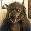 Kostuumaccessoires Weerwolf Cosplay Hoofddeksels Kostuummasker Simulatie Wolf Masker voor Volwassenen Kinderen Halloween Party Cosply Wolf Full Face Cover X0803269T L230918