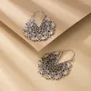 Boucles d'oreilles pendantes Vintage couleur argent fleurs goutte breloques évider géométrie alliage métal pour femmes bijoux accessoires 18208