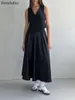 Röcke Elegante Satin Lose Frauen Rock 2023 Hohe Taille Maxi Streetwear Klassische Lange Mode Weibliche Schwarz