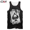 CJLM Uomo Canotte Nero Fresco Stampa Skull Poker 3D Gilet Hombre Hip Hop Stile Punk Girocollo Senza Maniche Camicie Canotte 5XL268T