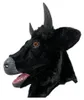 Party Masks Halloween Mask Realistic Mouth Mover Cow Creepy Moving Bull Fursuit Animal Head Rubber Latex Masque Up Costume Party Cosplay 230918