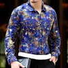 Imported Clothing Mens Velvet Shirts cheval Chemise Homme Marque Luxe Camisa Social Masculina Slik Shirts Slim2563