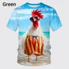 Men's T-skjortor Fashion T-shirt Fun 3D Chicken Printed Casual Round Neck Full of Humor Stor storlek XXS-6XL