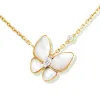 Luxury necklace Designer Jewelry Two butterfly Pendant Necklaces for rose gold diamond Red White stainless steel CHG23091820-6 skystrick