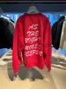 Heren Hoodies Sweatshirts Rood SAINT Michael Angel Baby Cartoon Hoge kwaliteit Print Lange mouwen Los Heren Dames 1 1 Mode Trui J230918