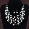 2019 New Gold Bridal Jewelry Sets Earrings Neck Pearls Bridal Jewelry Silver Necklace Earring Sets for Women Fashion Wedding Gift298U