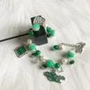 Link Chain Hand Made Greek Sorority Green White Pearl Diy Links Inc Roes Heart 1946 Charm Armband Lady Jewelry293J