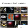 Car Stickers Vehicle Reflective Warnings Sticker 10Pcs Tail Warning Decals Arrow Sign Tape For Motorcycle Bar Bumper Door Racing Truck Dhobz