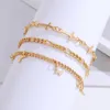 Link Armbanden Bohemian Goud Kleur Voor Vrouwen Cross Chain Vlinder Hangers Charm Zomer Set Mode-sieraden Geschenken