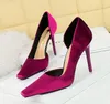 BIGTREE Shoes Sexy Woman Pumps Pink Black Purple Green Women Heels Silk High Heels Women Shoes Stiletto Heels 10.5 Cm Ladies Shoes