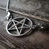 Anhänger Halsketten Silber Farbe Pentagramm Pagan Halskette Alter Lnspired Lange Große Gothic Klassische Okkulte Dunkle Geschenk Männer 2021 Fashion2545