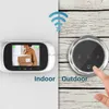 Dörrklockor Peephole Door Camera med färgskärm med elektronisk dörrklocka LED-lampor Video Door Viewer Video-Eye Home Security Smart Home HKD230918