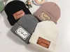 Berretti Cappelli Toppa in pelle personalizzata per neonato Berretto da neonato con nome Cappello lavorato a maglia per bambini Regalo per doccia 230915