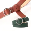 Belts Fashion Women Round Buckle Versatile Korean Style Casual Pin Pant Strap PU Belt