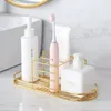 Toothbrush Holders Gold Toothbrush Holder Shelf Bathrooms Wall Mounted Stand Shower Tumbler Storage toothpaste set shaver organizer Holder 230918