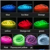 Luci decorative Nuova 10M Lampada per atmosfera mobile Illuminazione interna per auto Illuminazione a strisce LED Decorazione Ghirlanda Fune metallica Linea flessibile Neon Dh52L