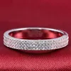 Nieuwe Echte 925 Sterling Zilveren Band Ring voor Vrouwen Zilveren Bruiloft Engagement Sieraden Ring Band N562675