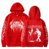 Hayalet çift taraflı baskı kapüşonlu erkekler moda hip hop metal rock hoodies gotik büyük boy tişör