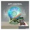 Andra lampor belysning bärbara högtalare muslimska Koranens högtalare App Control Drop 3D Print Star Lamp Wireless Colorf Remote Touch Veilleus Dh1ji