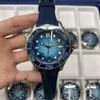 AAA 3A Qualidade Sea Master 75º Verão Azul 42mm Relógios Masculinos 210.30.42.20.03.003 Movimento Mecânico Automático Masculino Com Caixa de Presente Cristal de Safira A05 Versão Alta