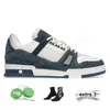 2024 Women Mens Virgil Designer Trainers Platform Casual Shoes Calf Leather Denim Abloh Black White Pink Green Blue Fashion Plate-forme Run Sneakers Size 36-45