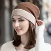 Designer Sheep Cashmere Beanies Chapéus Contraste Cor Senhoras Mulheres Meninas Inverno Cabeça Orelha Mais Quente Malha Slouch Cabelo Bonnet Cool Cap Headband Gorro