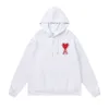 Tasarımcı Amis Erkekler Hoodie Kore markası Big Love Loose Teenager Çift İşe Gidiş Çıkarma Kazanma Kapşonlu Kazak Hoodie Yüksek Kaliteli Havalı Yakışıklı Erkekler Moda Hoodie