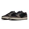 1s Low Basketball Shoes Men Women Black Phantom Craft Olive Dark Mocha UNC GRÅ