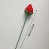 Decorative Flowers Handmade Diy Knitting Wool Strawberry Finished Bouquet Decor Imitation Fruit Knitted Strawberries Artificial